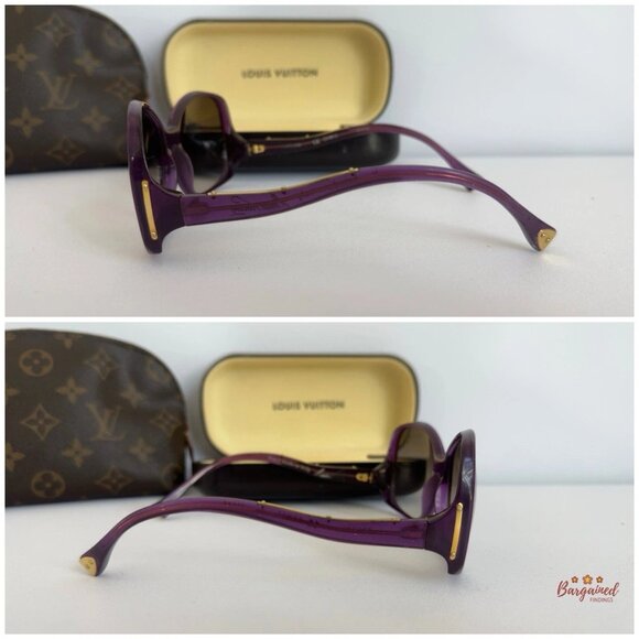 Authentic LOUIS VUITTON Purple Glitter Oversized Sunglasses Z0533W main image 14